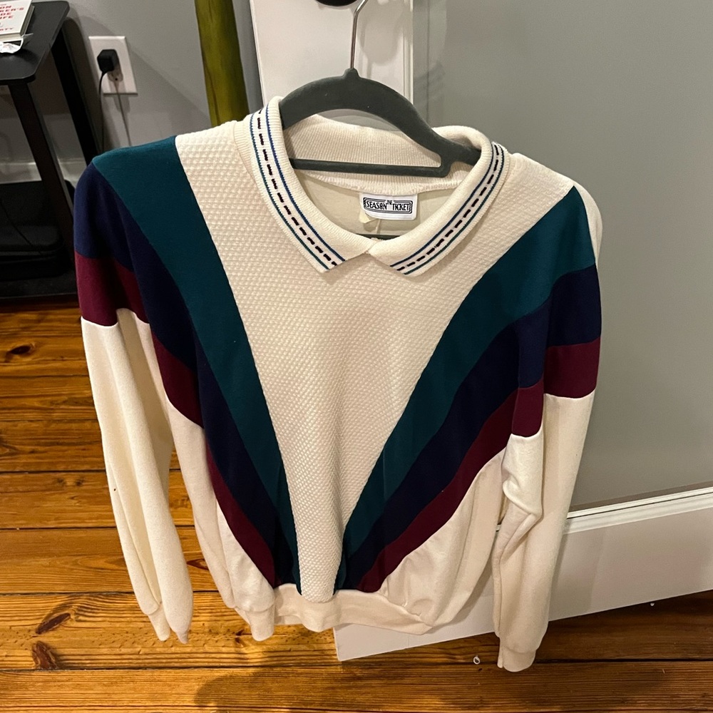 Multi-Colored Collared Women’s Top